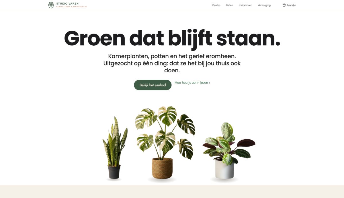 De website van Studio Varen